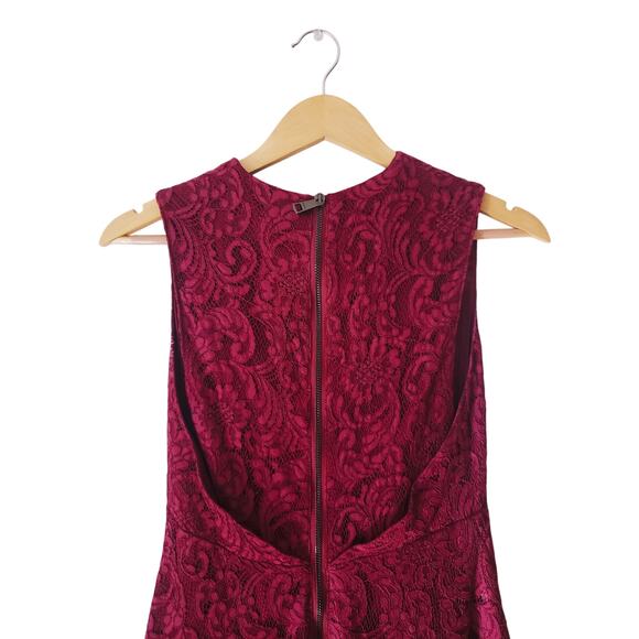 Burberry Fit & Flare Lace Tea Dress Red Size US 6 - Picture 5 of 10
